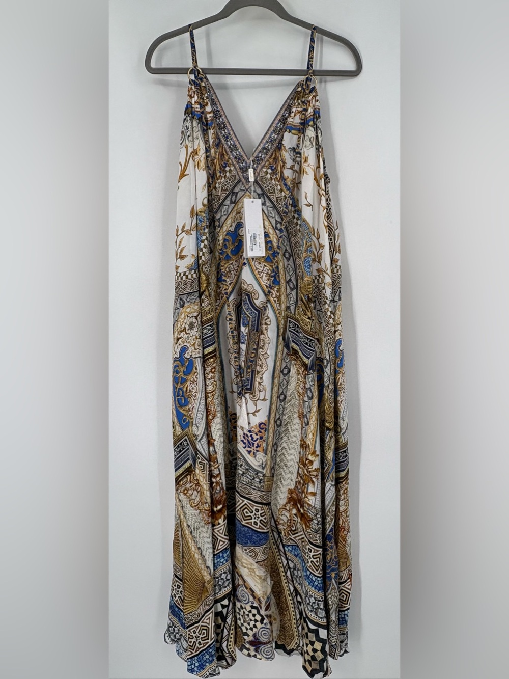Camilla Silk Make Me Your Mosaic Ring Detail Strap Dress One Size Crystals $799 - Picture 5 of 16